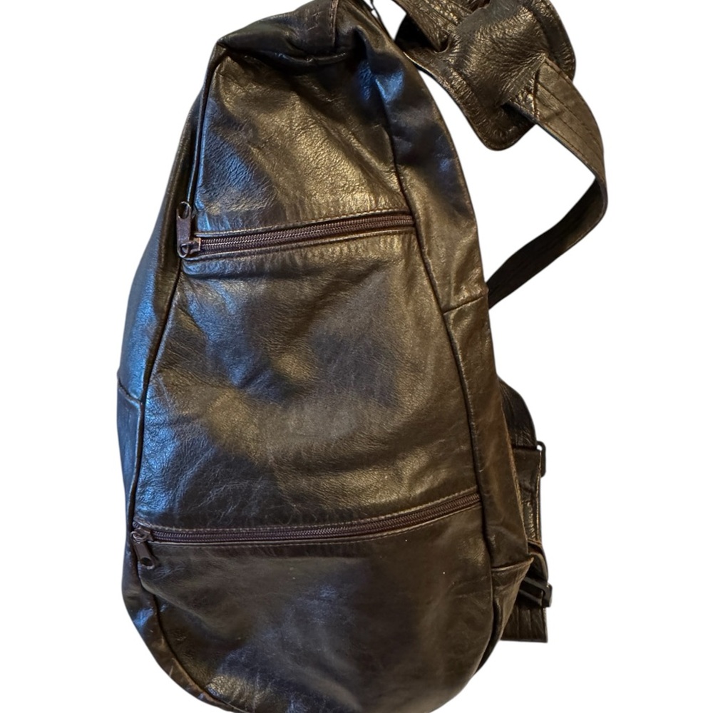 Men's Black Leather Sling Bag